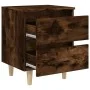 Mesitas de noche 2 uds patas madera roble ahumado 40x35x50 cm de vidaXL, Mesitas de noche - Ref: Foro24-813123, Precio: 56,40...