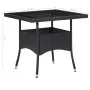 Muebles de jardín 5 piezas ratán sintético y vidrio negro de vidaXL, Conjuntos de jardín - Ref: Foro24-46175, Precio: 229,21 ...
