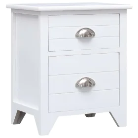 Mesita de noche madera de Paulownia blanco 38x28x45 cm de vidaXL, Mesitas de noche - Ref: Foro24-284049, Precio: 65,91 €, Des...
