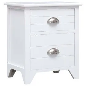 Nachttisch aus weißem Paulownia-Holz, 38 x 28 x 45 cm von vidaXL, Nachttische - Ref: Foro24-284049, Preis: 65,91 €, Rabatt: %
