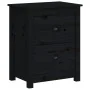 Mesitas de noche 2 uds madera maciza de pino negra 50x35x61,5cm de vidaXL, Mesitas de noche - Ref: Foro24-813688, Precio: 113...