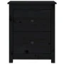 Mesitas de noche 2 uds madera maciza de pino negra 50x35x61,5cm de vidaXL, Mesitas de noche - Ref: Foro24-813688, Precio: 113...