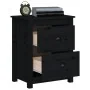 Mesitas de noche 2 uds madera maciza de pino negra 50x35x61,5cm de vidaXL, Mesitas de noche - Ref: Foro24-813688, Precio: 113...