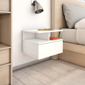 Floating bedside table in glossy white wood, 40x31x27 cm by vidaXL, Nightstands - Ref: Foro24-800417, Price: 37,43 €, Discoun...
