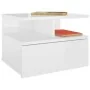Floating bedside table in glossy white wood, 40x31x27 cm by vidaXL, Nightstands - Ref: Foro24-800417, Price: 37,43 €, Discoun...