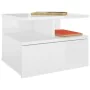 Mesita de noche flotante madera blanco brillo 40x31x27 cm de vidaXL, Mesitas de noche - Ref: Foro24-800417, Precio: 37,43 €, ...