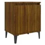 Mesitas de noche con patas de metal marrón roble 40x30x50 cm de vidaXL, Mesitas de noche - Ref: Foro24-813121, Precio: 39,64 ...