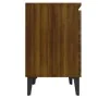 Mesitas de noche con patas de metal marrón roble 40x30x50 cm de vidaXL, Mesitas de noche - Ref: Foro24-813121, Precio: 39,64 ...