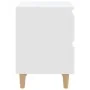 Mesita de noche patas de madera pino maciza blanco 40x35x50cm de vidaXL, Mesitas de noche - Ref: Foro24-805851, Precio: 44,73...