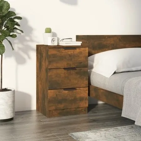 Mesita de noche color roble ahumado 40x36x65 cm de vidaXL, Mesitas de noche - Ref: Foro24-817051, Precio: 44,90 €, Descuento: %