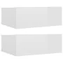 Mesitas noche flotante 2 uds contrachapada blanco 40x30x15 cm de vidaXL, Mesitas de noche - Ref: Foro24-800319, Precio: 44,58...