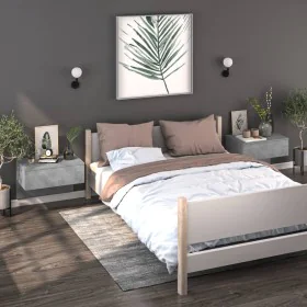 Mesitas de noche de pared 2 uds color gris hormigón de vidaXL, Mesitas de noche - Ref: Foro24-810944, Precio: 73,23 €, Descue...