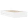 Cama con cajones madera de ingeniería blanca 90x200 cm de , Camas y somieres - Ref: Foro24-3207294, Precio: 132,94 €, Descuen...