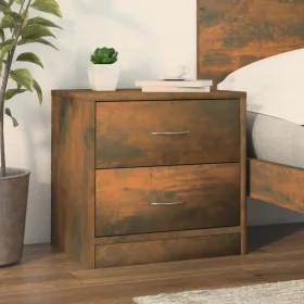 Mesita de noche madera contrachapada roble ahumado 40x30x40 cm de vidaXL, Mesitas de noche - Ref: Foro24-815405, Precio: 34,5...