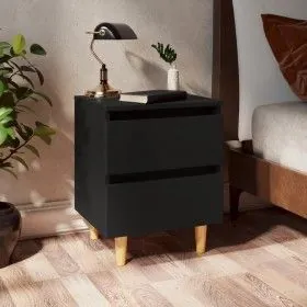 Nachttische 2 Stück mit schwarzem Kiefernholzbeinen 40x35x50 cm von vidaXL, Nachttische - Ref: Foro24-805854, Preis: 66,54 €,...