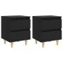 Bedside tables 2 units with black pine wood legs 40x35x50 cm by vidaXL, Nightstands - Ref: Foro24-805854, Price: 66,54 €, Dis...