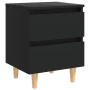 Mesitas de noche 2 uds con patas madera pino negro 40x35x50 cm de vidaXL, Mesitas de noche - Ref: Foro24-805854, Precio: 66,5...