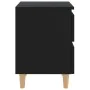 Mesitas de noche 2 uds con patas madera pino negro 40x35x50 cm de vidaXL, Mesitas de noche - Ref: Foro24-805854, Precio: 66,5...
