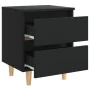 Mesitas de noche 2 uds con patas madera pino negro 40x35x50 cm de vidaXL, Mesitas de noche - Ref: Foro24-805854, Precio: 66,5...