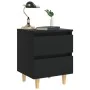 Mesitas de noche 2 uds con patas madera pino negro 40x35x50 cm de vidaXL, Mesitas de noche - Ref: Foro24-805854, Precio: 66,5...