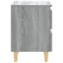 Mesitas de noche 2 uds patas de madera gris Sonoma 40x35x50 cm de vidaXL, Mesitas de noche - Ref: Foro24-813125, Precio: 69,8...