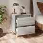 Mesitas de noche 2 uds patas de madera gris Sonoma 40x35x50 cm de vidaXL, Mesitas de noche - Ref: Foro24-813125, Precio: 69,8...