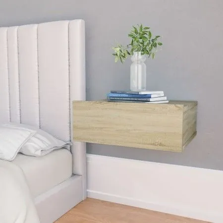 Mesitas de noche flotantes 2 uds contrachapada roble 40x30x15cm de vidaXL, Mesitas de noche - Ref: Foro24-800313, Precio: 38,...