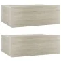 Mesitas de noche flotantes 2 uds contrachapada roble 40x30x15cm de vidaXL, Mesitas de noche - Ref: Foro24-800313, Precio: 38,...