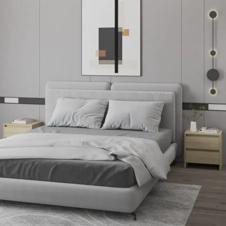 Nightstands 2 pcs engineered wood Sonoma oak by vidaXL, Nightstands - Ref: Foro24-809852, Price: 79,21 €, Discount: %