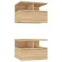 Mesita de noche flotante 2 uds madera roble Sonoma 40x31x27 cm de vidaXL, Mesitas de noche - Ref: Foro24-800412, Precio: 53,5...