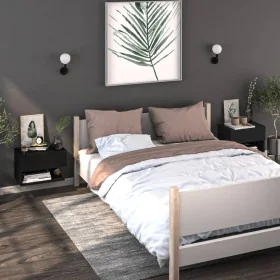 Mesitas de noche de pared 2 unidades negras de vidaXL, Mesitas de noche - Ref: Foro24-810956, Precio: 52,08 €, Descuento: %