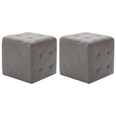 Mesitas de noche 2 unidades cuero sintético gris 30x30x30 cm de vidaXL, Mesitas de noche - Ref: Foro24-249013, Precio: 81,95 ...