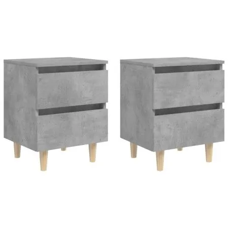 Mesitas de noche con patas 2 uds madera pino gris 40x35x50 cm de vidaXL, Mesitas de noche - Ref: Foro24-805860, Precio: 72,70...