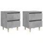 Bedside tables with legs 2 pcs gray pine wood 40x35x50 cm by vidaXL, Nightstands - Ref: Foro24-805860, Price: 72,70 €, Discou...