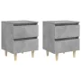 Mesitas de noche con patas 2 uds madera pino gris 40x35x50 cm de vidaXL, Mesitas de noche - Ref: Foro24-805860, Precio: 72,70...