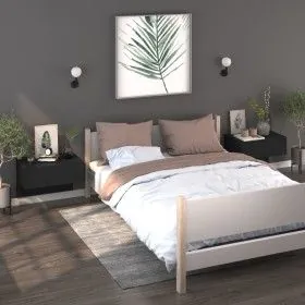 Mesitas de noche de pared 2 unidades negras de vidaXL, Mesitas de noche - Ref: Foro24-810938, Precio: 63,92 €, Descuento: %