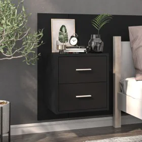 Mesita de noche de pared negra de vidaXL, Mesitas de noche - Ref: Foro24-810991, Precio: 52,62 €, Descuento: %