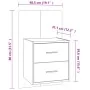 Mesita de noche de pared negra de vidaXL, Mesitas de noche - Ref: Foro24-810991, Precio: 52,62 €, Descuento: %