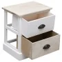 Mesitas noche 2 uds madera Paulownia blanco natural 38x28x45cm de vidaXL, Mesitas de noche - Ref: Foro24-284057, Precio: 95,7...