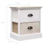Mesitas noche 2 uds madera Paulownia blanco natural 38x28x45cm de vidaXL, Mesitas de noche - Ref: Foro24-284057, Precio: 95,7...