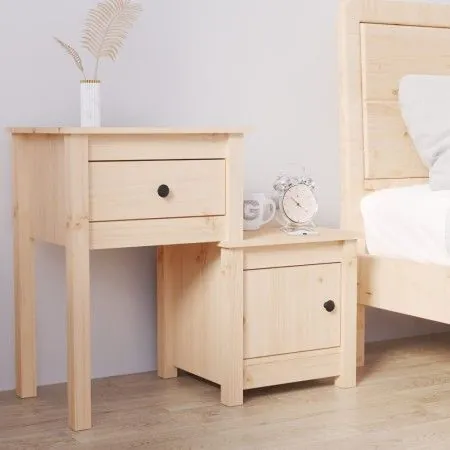 Mesita de noche madera maciza de pino 79,5x38x65,5 cm de vidaXL, Mesitas de noche - Ref: Foro24-814539, Precio: 55,18 €, Desc...