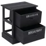 Mesita de noche madera de Paulownia negro 38x28x45 cm de vidaXL, Mesitas de noche - Ref: Foro24-284058, Precio: 43,50 €, Desc...