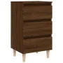 Mesita de noche patas madera maciza marrón roble 40x35x69 cm de vidaXL, Mesitas de noche - Ref: Foro24-813138, Precio: 52,48 ...