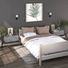 Wall bedside table 2 units Sonoma gray by vidaXL, Nightstands - Ref: Foro24-816943, Price: 65,92 €, Discount: %