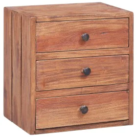 Mesita de noche 3 cajones madera maciza reciclada 35x25x35 cm de vidaXL, Mesitas de noche - Ref: Foro24-283938, Precio: 70,91...