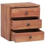 Mesita de noche 3 cajones madera maciza reciclada 35x25x35 cm de vidaXL, Mesitas de noche - Ref: Foro24-283938, Precio: 70,91...