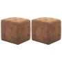 Mesitas de noche 2 uds piel ante artificial marrón 30x30x30cm de vidaXL, Mesitas de noche - Ref: Foro24-249014, Precio: 96,23...