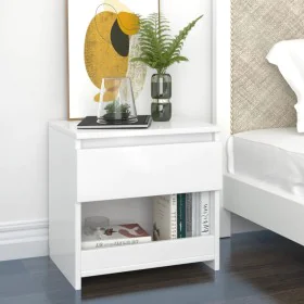 Mesitas de noche 2 uds contrachapada blanco brillo 40x30x30 cm de vidaXL, Mesitas de noche - Ref: Foro24-803456, Precio: 53,3...
