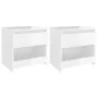Mesitas de noche 2 uds contrachapada blanco brillo 40x30x30 cm de vidaXL, Mesitas de noche - Ref: Foro24-803456, Precio: 53,3...
