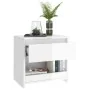 Mesitas de noche 2 uds contrachapada blanco brillo 40x30x30 cm de vidaXL, Mesitas de noche - Ref: Foro24-803456, Precio: 53,3...